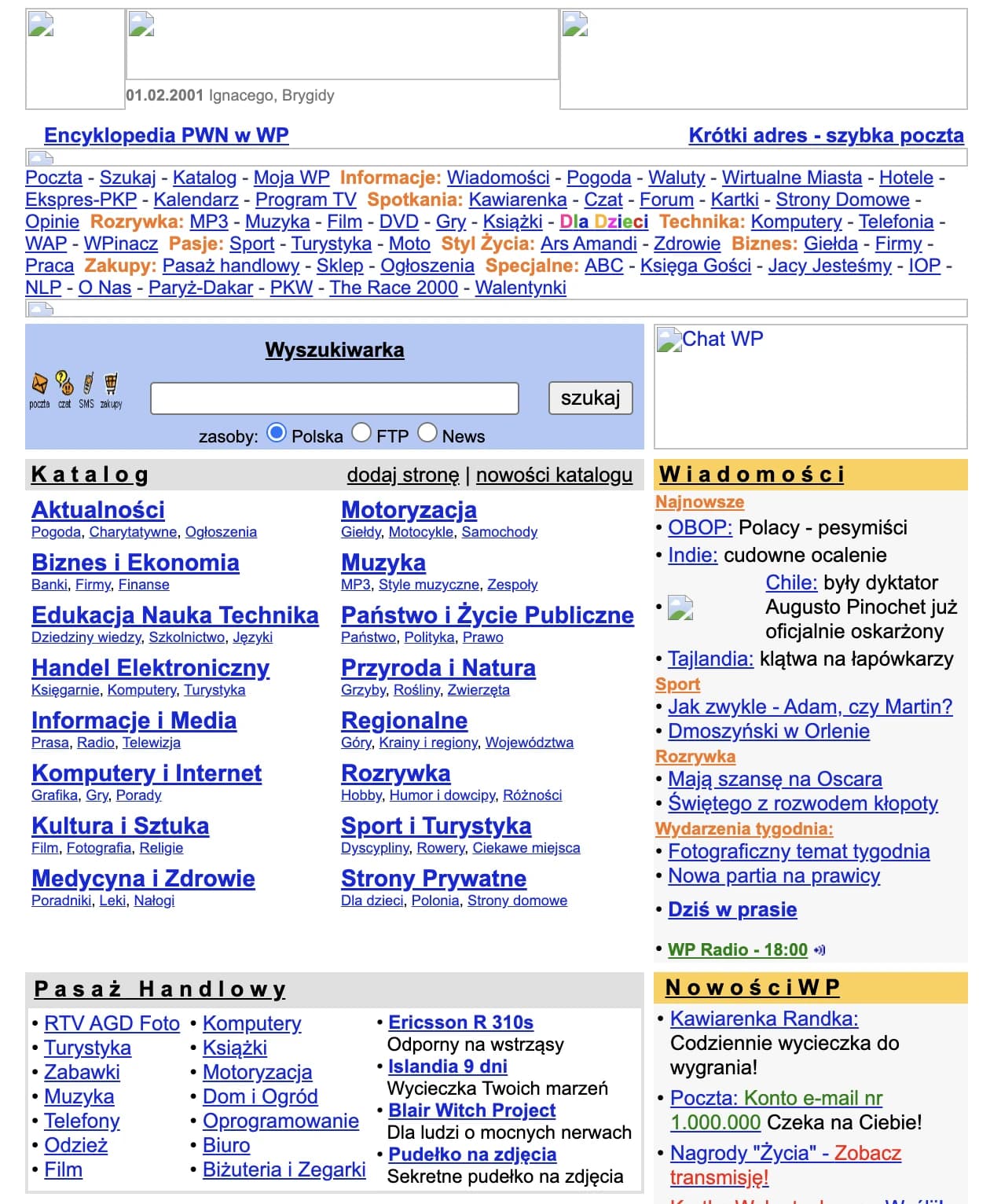 Zrzut ekranu: Wirtualna Polska (2001)